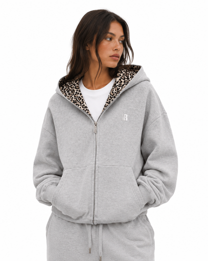 Leopard Fleece Zip-Up