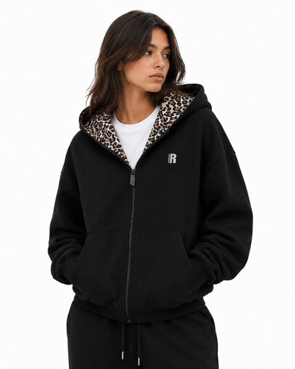 Leopard Fleece Zip-Up