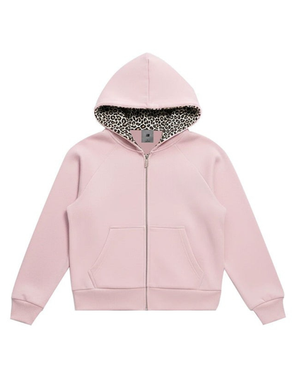 Leopard Fleece Zip-Up