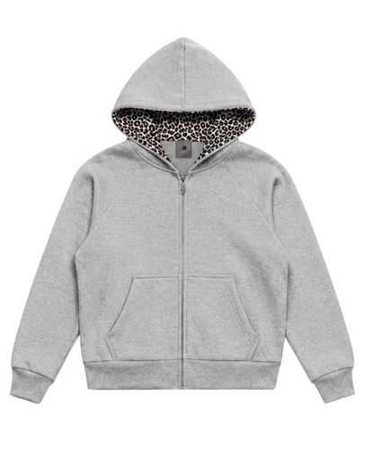 Leopard Fleece Zip-Up