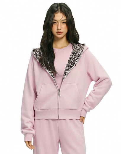 Leopard Fleece Zip-Up